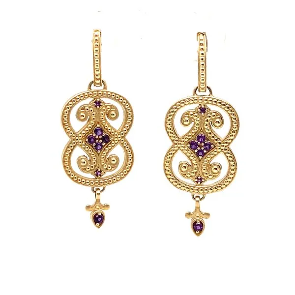 14K Yellow Gold Amethyst Earrings Jaymark Jewelers Cold Spring, NY