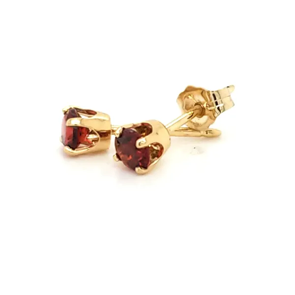 14k Yellow Gold Garnet Studs Image 2 Jaymark Jewelers Cold Spring, NY