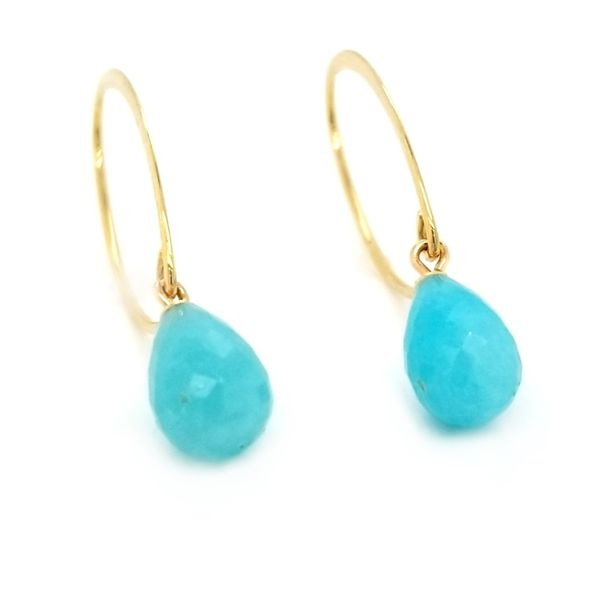 14K Yellow Gold Amazonite Sweep Earrings Jaymark Jewelers Cold Spring, NY