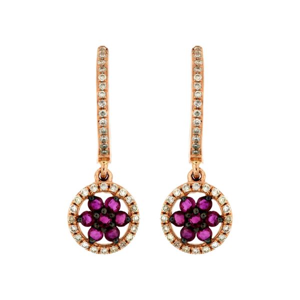 14K Rose Gold Ruby and Diamond Earrings Jaymark Jewelers Cold Spring, NY