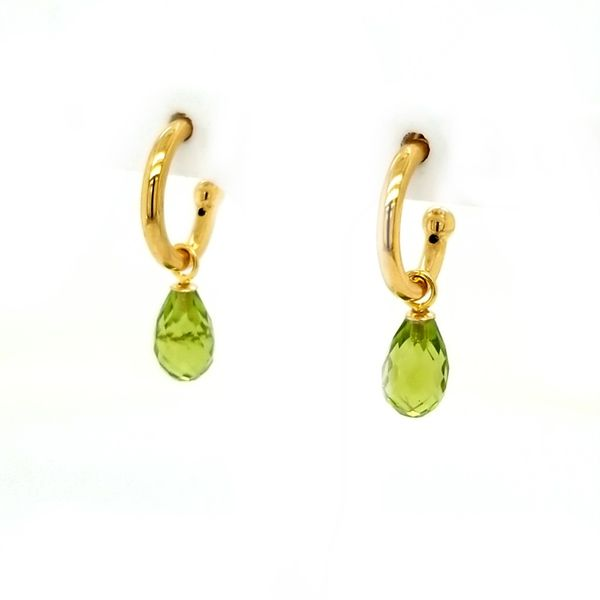 14K Yellow Gold and Peridot Dangle Earrings Image 2 Jaymark Jewelers Cold Spring, NY