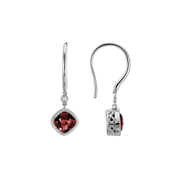 14K White Gold Garnet Earrings Jaymark Jewelers Cold Spring, NY