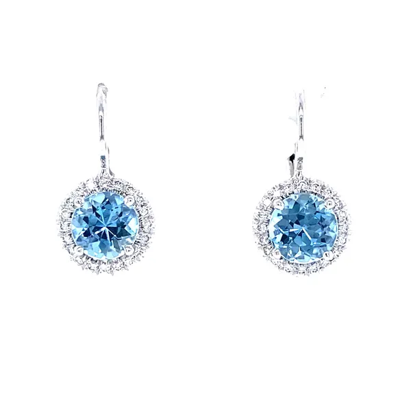 18K White Gold Aquamarine and Diamond Earrings Jaymark Jewelers Cold Spring, NY
