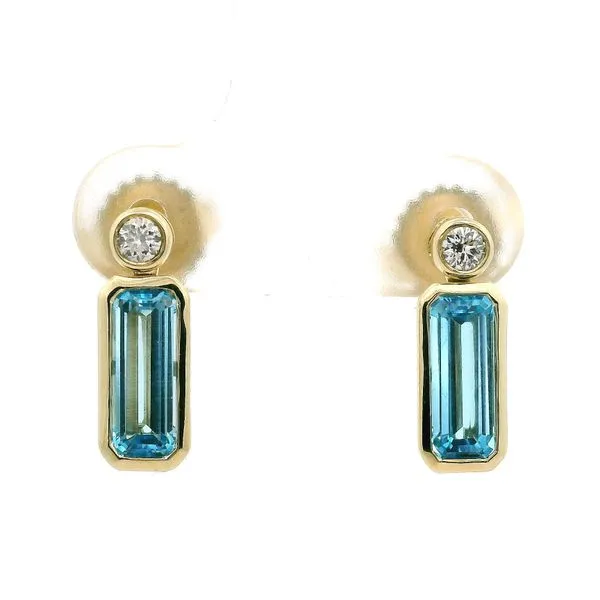 14k Yellow Gold Blue Topaz Earrings Jaymark Jewelers Cold Spring, NY
