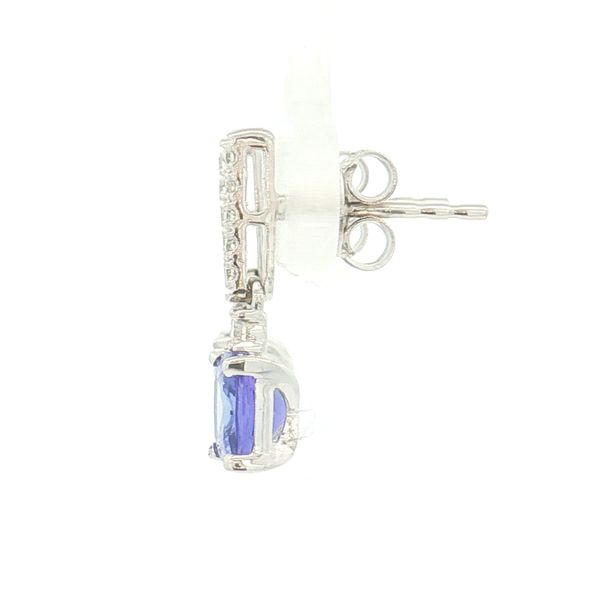 14K White Gold Tanzanite and Diamond Earrings Image 2 Jaymark Jewelers Cold Spring, NY