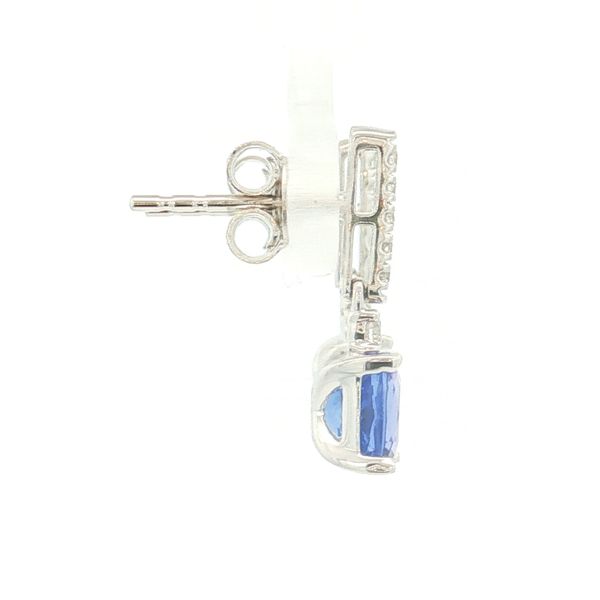 14K White Gold Tanzanite and Diamond Earrings Image 3 Jaymark Jewelers Cold Spring, NY