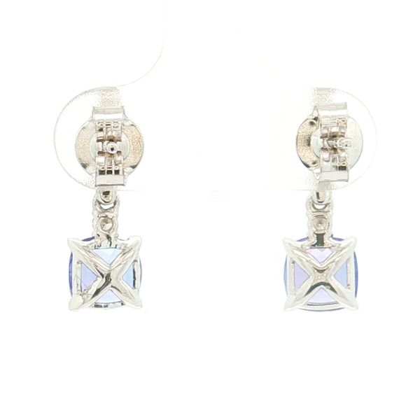 14K White Gold Tanzanite and Diamond Earrings Image 4 Jaymark Jewelers Cold Spring, NY