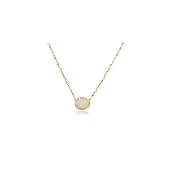 14K Yellow Gold Oval Opal Bezel Pendant Jaymark Jewelers Cold Spring, NY
