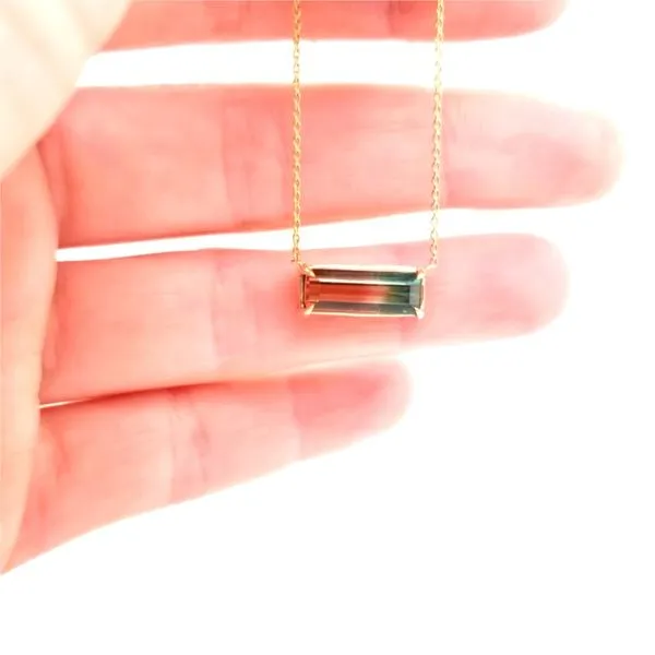 18K Yellow Gold Bi-Tourmaline Pendant Image 2 Jaymark Jewelers Cold Spring, NY
