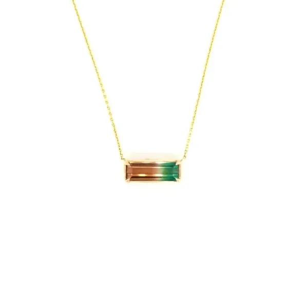 18K Yellow Gold Bi-Tourmaline Pendant Jaymark Jewelers Cold Spring, NY