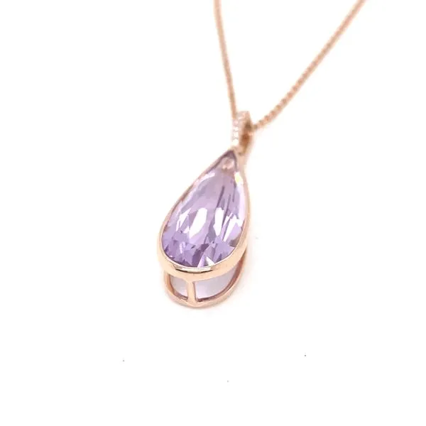 14K Rose Gold Pink Amethyst Pendant Necklace Image 2 Jaymark Jewelers Cold Spring, NY