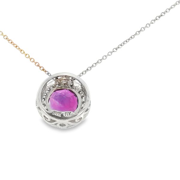 14K White Gold Amethyst and Diamond Necklace Image 2 Jaymark Jewelers Cold Spring, NY