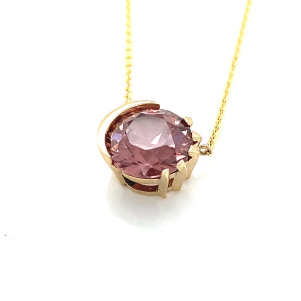 14K Yellow Gold Pink Zircon Twilight Necklace Image 2 Jaymark Jewelers Cold Spring, NY