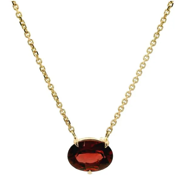 14K Yellow Gold Garnet Necklace Jaymark Jewelers Cold Spring, NY