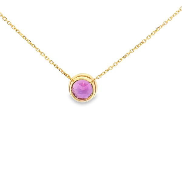 14K Yellow Gold Amethyst Bezel Necklace Image 2 Jaymark Jewelers Cold Spring, NY