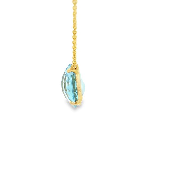 14K Yellow Gold Blue Topaz Necklace Image 3 Jaymark Jewelers Cold Spring, NY