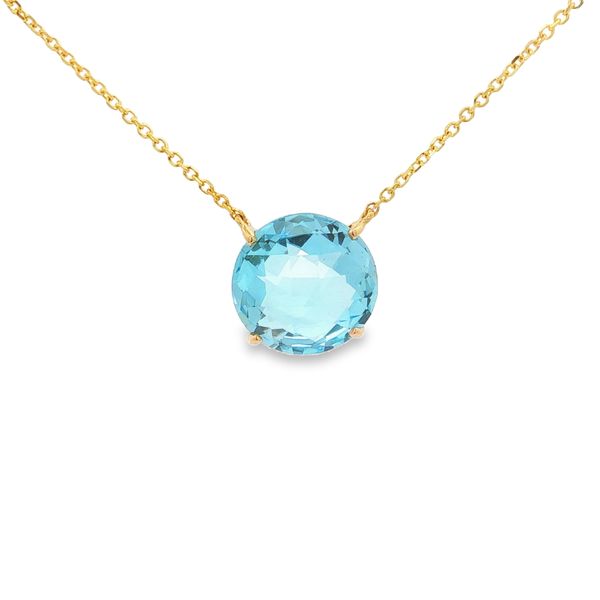 14K Yellow Gold Blue Topaz Necklace Jaymark Jewelers Cold Spring, NY