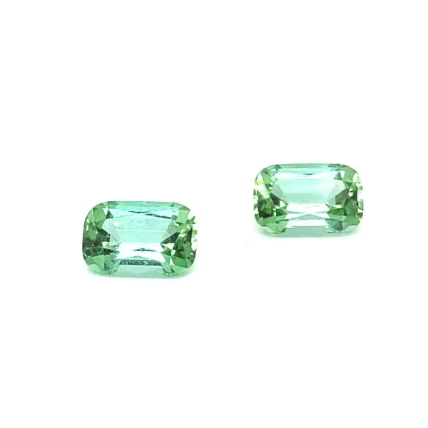 Pair of Elongated Cushion Cut Mint Green Tourmaline, 3.29cttw Jaymark Jewelers Cold Spring, NY