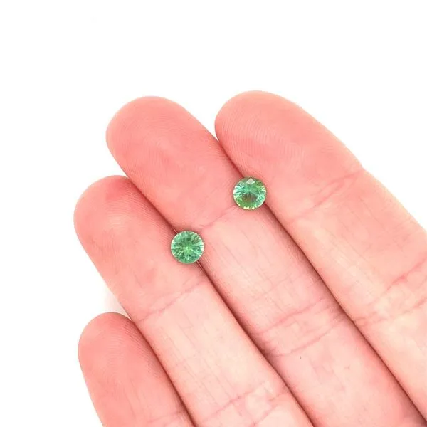 Pair of Round Green Tourmaline, .82cttw Image 2 Jaymark Jewelers Cold Spring, NY