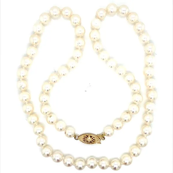 14K Yellow Gold Clasp Akoya Pearl Necklace Jaymark Jewelers Cold Spring, NY