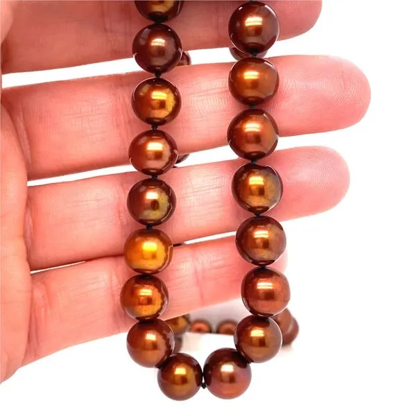 14K White Gold Copper Pearl Necklace Image 2 Jaymark Jewelers Cold Spring, NY