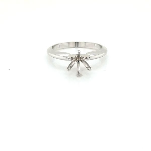 14K White Gold Six prong Solitaire Mounting Jaymark Jewelers Cold Spring, NY
