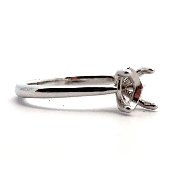 14K White Gold Cathedral Four Prong Oval Solitaire Mounting Image 2 Jaymark Jewelers Cold Spring, NY