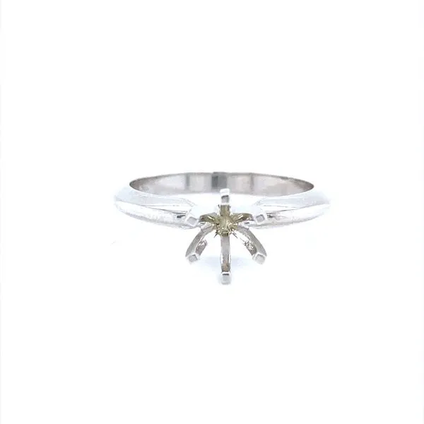 14K White Gold Six Prong Round Solitaire Mounting Jaymark Jewelers Cold Spring, NY