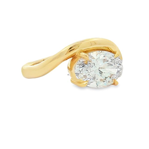 14K Yellow Gold Asymmetrical Solitaire Engagement Ring Image 3 Jaymark Jewelers Cold Spring, NY