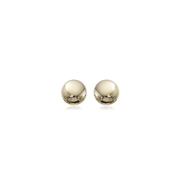 14K Yellow Gold Flat Ball Stud Earrings Jaymark Jewelers Cold Spring, NY