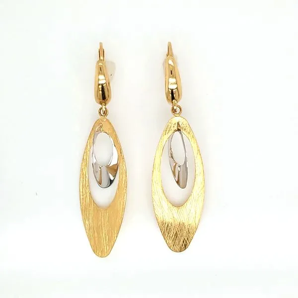 14k T/T oval dangle earrings Jaymark Jewelers Cold Spring, NY