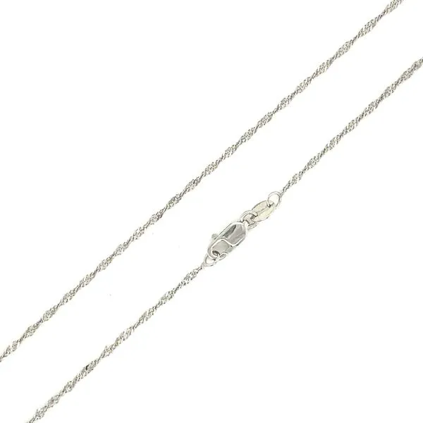 14K White Gold 1.3mm Singapore Chain, 16