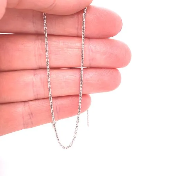 14K White Gold 1.5mm Cable Chain, 16