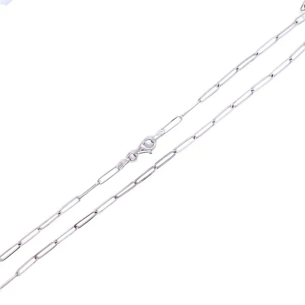 14K White Gold 2.6mm Fancy Link Chain, 18