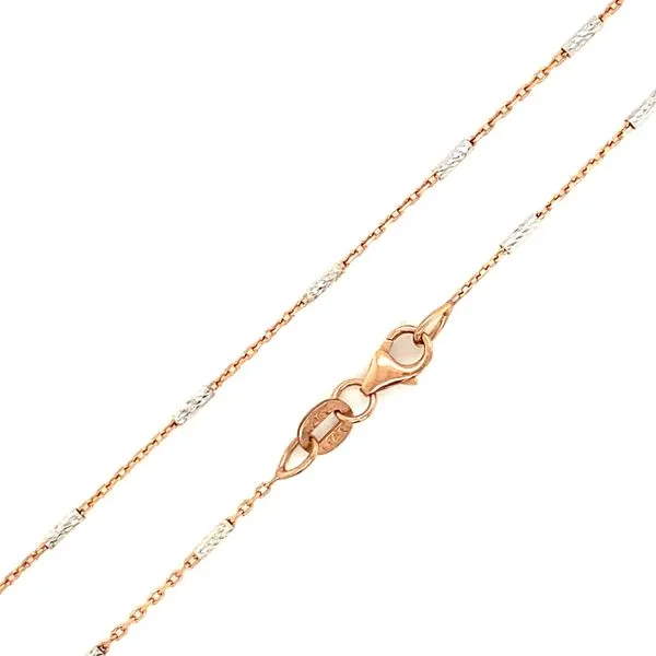 14K Two Tone Fancy Link Chain, 18