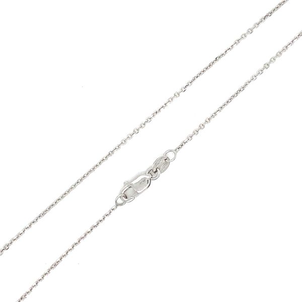 14K White Gold 1.1mm Cable Chain, 18