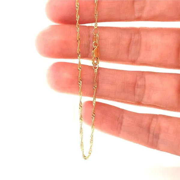 14K Yellow Gold 1.3mm Singapore Chain, 18