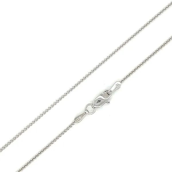 14K White Gold 1.0mm Round Wheat Chain, 20