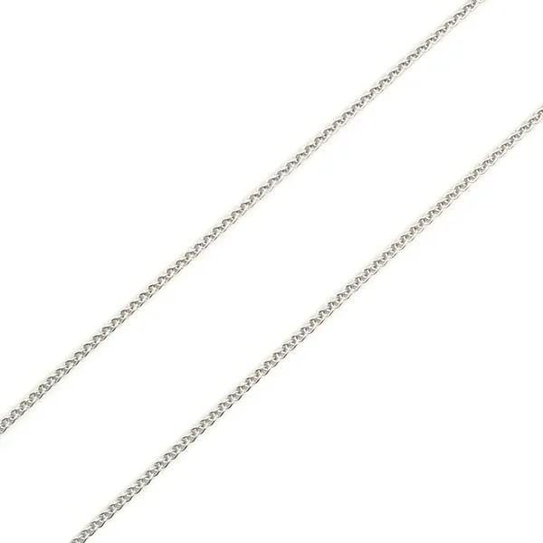 14K White Gold 1mm Round Wheat Chain, 18