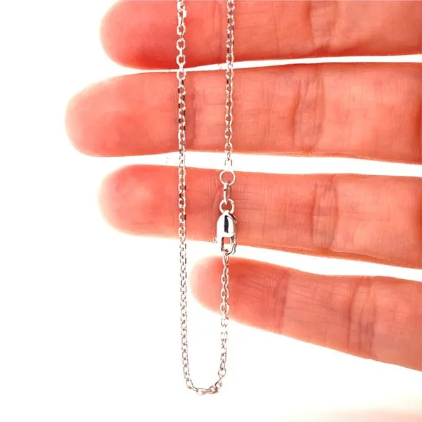 14K White Gold 1.5mm Cable Chain, 18