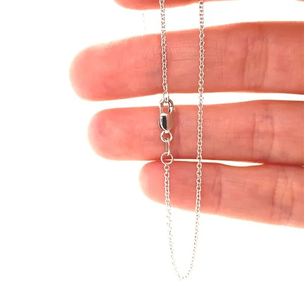 14K White Gold 1.25mm Round Cable Chain, 18