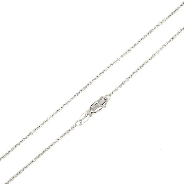 14K White Gold 1.25mm Round Cable Chain, 18