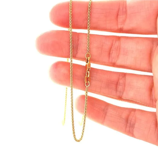 14K Yellow Gold 1.25mm Wheat Chain, 18