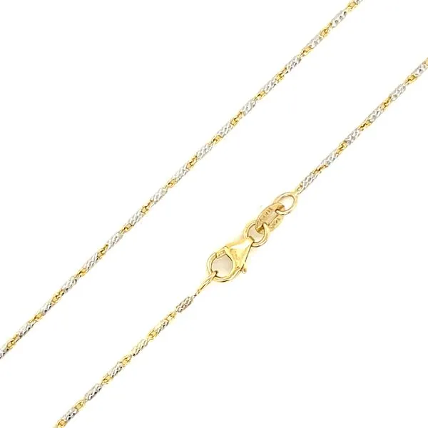 14K Two Tone Fancy Link Chain, 18