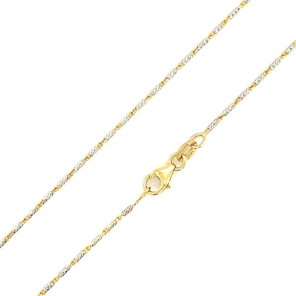 14K Two Tone Fancy Link Chain, 18