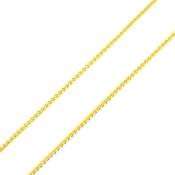 14K Yellow Gold 1mm Round Wheat Chain, 20