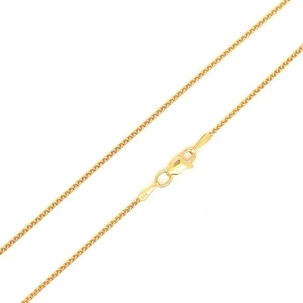 14K Yellow Gold 1.2mm Round Wheat Chain, 18