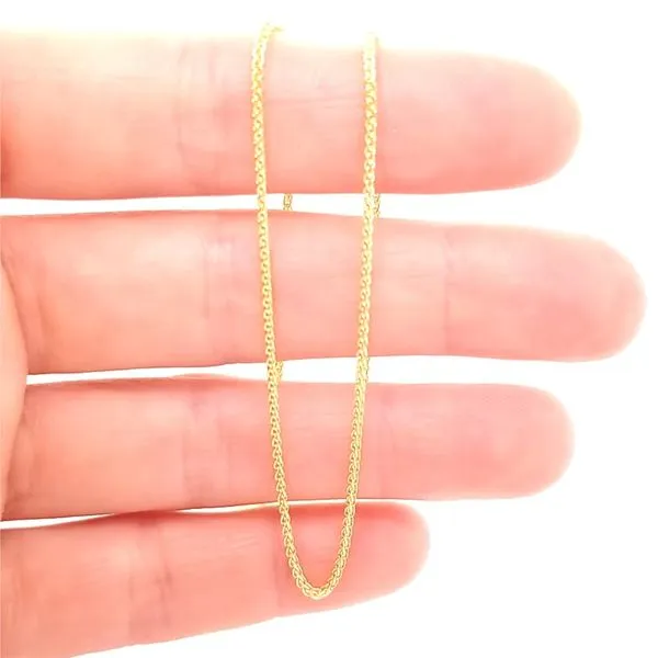 14K Yellow Gold 1.2mm Wheat Chain, 20