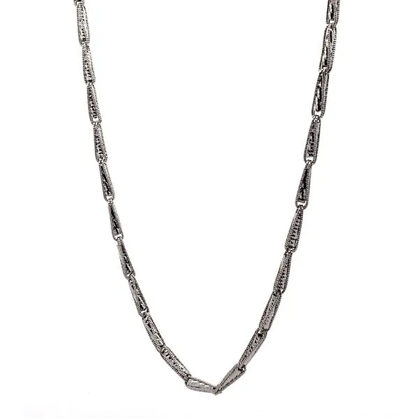14K White Gold Sparkly Fancy Necklace, 18