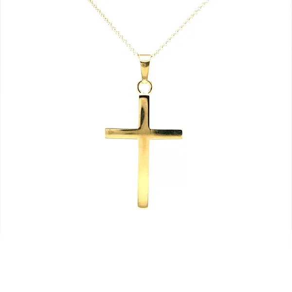 14K Yellow Gold Solid Cross Pendant Jaymark Jewelers Cold Spring, NY